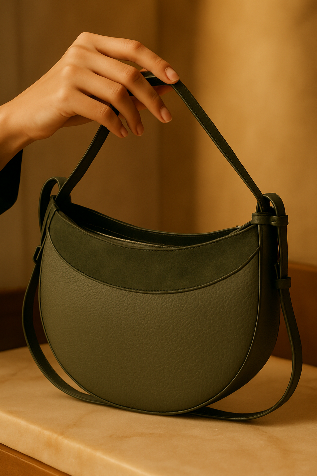 Sac Luna en cuir de luxe femme |    MAISON CRISTINO