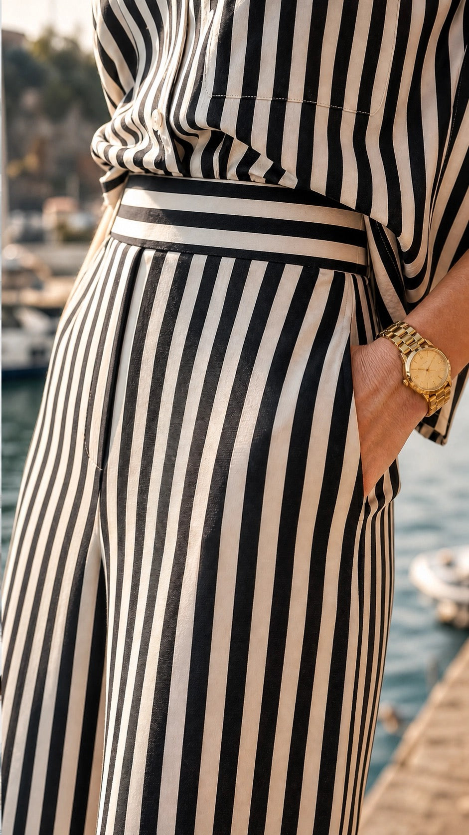 Pantalon rayé "DOLCE VITA"